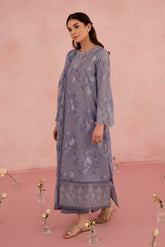 Columbine | 3PC Unstitched Suit Embroidered Lawn Floral Charm By Afrozeh